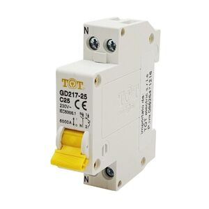 TOT ELECTRIC - interruttore magnetotermico automatico 1P+N 6 kA 10 16 20 25 32A ampere salvavita C10-10A