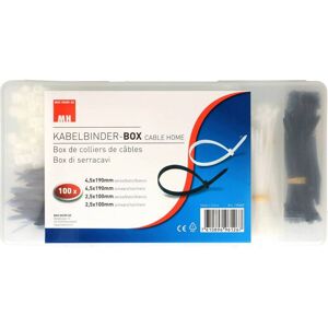 CABLEHOME 136069 Fascetta Per Cavi 190 Mm, 100 Mm Nero, Bianco 400 Pz. CABLEHOME 136069 Fascetta Per Cavi 190 Mm, 100 Mm Nero, Bianco 400 Pz.