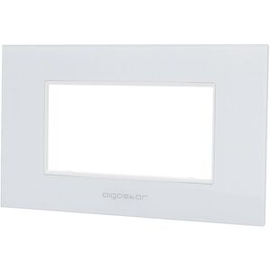 AIGOSTAR Placca 4 Moduli 504 In Vetro Bianca Compatibile Anche Con Bticino Livinglight AIGOSTAR Placca 4 Moduli 504 In Vetro Bianca Compatibile Anche Con Bticino Livinglight