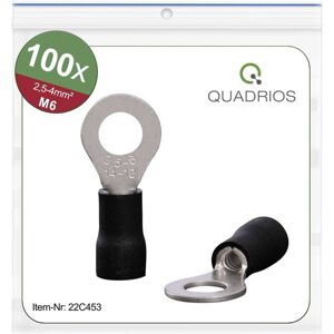 QUADRIOS 22c453 Capocorda Ad Anello Sezione Max=4.0 Mm² Ø Foro=6.5 Mm Parzialmente Isolato Nero 1 Kit QUADRIOS 22c453 Capocorda Ad Anello Sezione Max=4.0 Mm² Ø Foro=6.5 Mm Parzialmente Isolato Nero 1 Kit