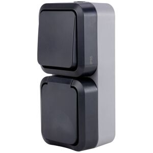 REV Completo Combinazione Interruttore/prese Aquastorm Grigio Chiaro, Nero 0004860400 1 Pz. - REV Completo Combinazione Interruttore/prese Aquastorm Grigio Chiaro, Nero 0004860400 1 Pz. -