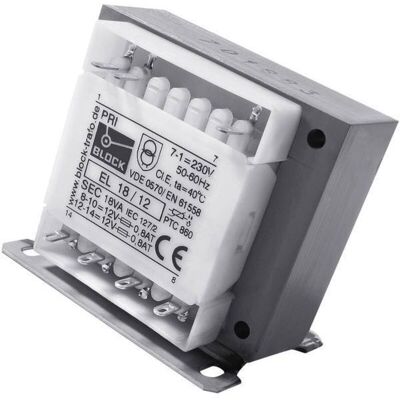 Trasformatore Siemens EL 28/6 - 28VA, 2 x 6V, Isolamento di Sicurezza Trasformatore Siemens EL 28/6 - 28VA, 2 x 6V, Isolamento di Sicurezza