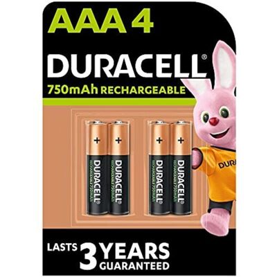 Duracell Batterie Ricaricabili Aaa 750 Mah, Confezione Da 4 - Duracell Batterie Ricaricabili Aaa 750 Mah, Confezione Da 4 -