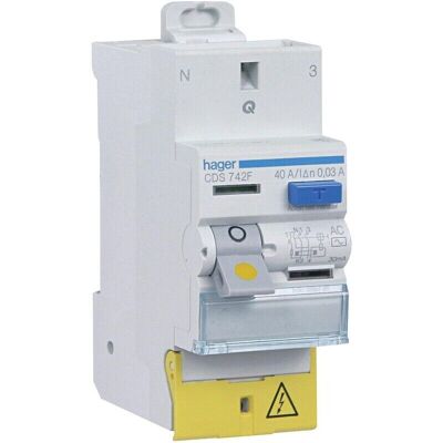 Interruttore differenziale Hager CDA743F - 2P 40A 30mA Tipo A Interruttore differenziale Hager CDA743F - 2P 40A 30mA Tipo A