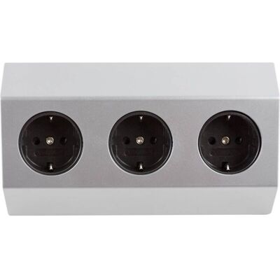 Ciabatta Heitronic - 3 prese, 1 m, Bianco & Argento Ciabatta Heitronic - 3 prese, 1 m, Bianco & Argento