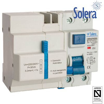 Interruttore Automatico Residenziale Solera 40A 30mA Interruttore Automatico Residenziale Solera 40A 30mA