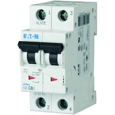 Eaton Modello 278743 - Interruttore magnetotermico - 2P, 500mA, Tipo C, Montaggio DIN Eaton Modello 278743 - Interruttore magnetotermico - 2P, 500mA, Tipo C, Montaggio DIN