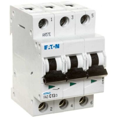 Interruttore Magnetotermico Eaton 3P 13A Curva C Montaggio DIN Interruttore Magnetotermico Eaton 3P 13A Curva C Montaggio DIN