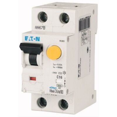 Interruttore differenziale Eaton 16A 1P+N - 6kA, IP20 Interruttore differenziale Eaton 16A 1P+N - 6kA, IP20