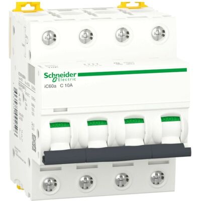 Schneider Electric A9F64410 - Interruttore magnetotermico 4P - 10A - 4,5kA - Curva C Schneider Electric A9F64410 - Interruttore magnetotermico 4P - 10A - 4,5kA - Curva C