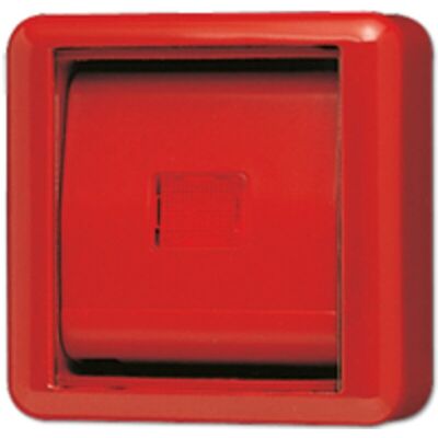 Coperchio interruttore Jung 860WGLRT con finestra di vetro - IP44 Rosso Coperchio interruttore Jung 860WGLRT con finestra di vetro - IP44 Rosso