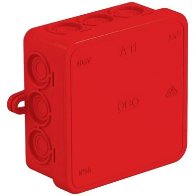 OBO Bettermann - Modello 2000164 - Scatola di derivazione quadrata - IP54 - Rosso OBO Bettermann - Modello 2000164 - Scatola di derivazione quadrata - IP54 - Rosso