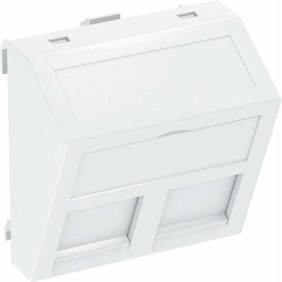 Supporto modulo dati OBO Bettermann - Bianco, 2 slot, IP20, Piastra centrale, RJ45 Supporto modulo dati OBO Bettermann - Bianco, 2 slot, IP20, Piastra centrale, RJ45