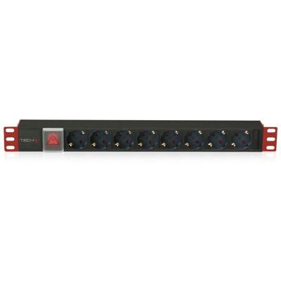 TECHLY Professional Multipresa Per Rack 19'' 8 Posti Con Interruttore Tipo Tedesco 1u - TECHLY Professional Multipresa Per Rack 19'' 8 Posti Con Interruttore Tipo Tedesco 1u -