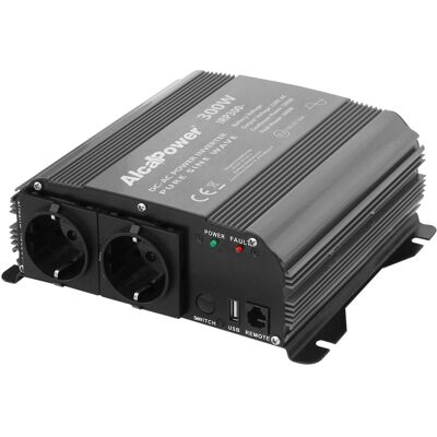 ALCAPOWER Inverter Ad Onda Sinusoidale Pura 300w, Ingresso 12v Dc, Uscita 230v Ac, 2 Prese Schuko, Usb 5v 500ma Per Dispositivi Elettronici Sensibili ALCAPOWER Inverter Ad Onda Sinusoidale Pura 300w, Ingresso 12v Dc, Uscita 230v Ac, 2 Prese Schuko, Usb 5v 500ma Per Dispositivi Elettronici Sensibili