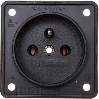 BERKER Presa Singola Integro Flow Con/senza 16a 250v Antracite 961852505 BERKER Presa Singola Integro Flow Con/senza 16a 250v Antracite 961852505