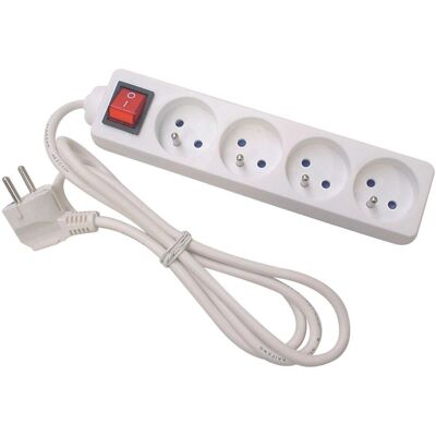 Velleman Presa a 4 vie con interruttore - Cavo 1,5M - Bianco - Presa francese Velleman Presa a 4 vie con interruttore - Cavo 1,5M - Bianco - Presa francese