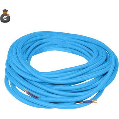 ALCAPOWER Cavo Tessile Flessibile Tondo Azzurro 2x0.75mm Matassa Da 10 Metri Per Installazioni Elettriche Di Design Ed Illuminotecnica Professionale ALCAPOWER Cavo Tessile Flessibile Tondo Azzurro 2x0.75mm Matassa Da 10 Metri Per Installazioni Elettriche Di Design Ed Illuminotecnica Professionale