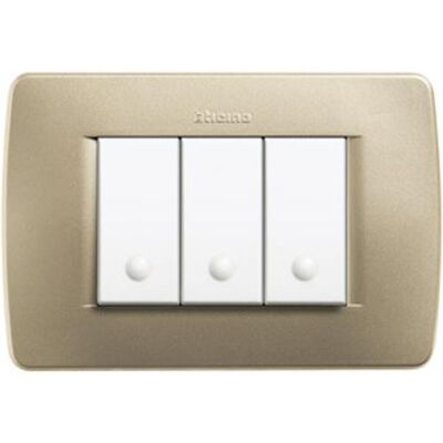 BTicino Placca 3 Posti Serie Luna C4803gm Colore Oro BTicino Placca 3 Posti Serie Luna C4803gm Colore Oro