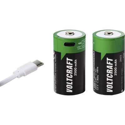VOLTCRAFT Batteria Ricaricabile 1/2 Torcia (c) Li-ion 2500 Mah 1.5 V 2 Pz. VOLTCRAFT Batteria Ricaricabile 1/2 Torcia (c) Li-ion 2500 Mah 1.5 V 2 Pz.