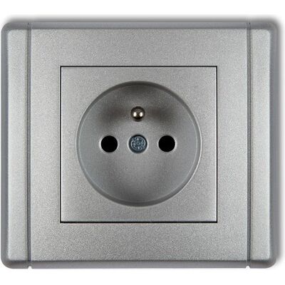 KARLIK Presa Singola Flessibile Con/senza 2p+z, Argento Metallizzato 7fgp-1zp KARLIK Presa Singola Flessibile Con/senza 2p+z, Argento Metallizzato 7fgp-1zp