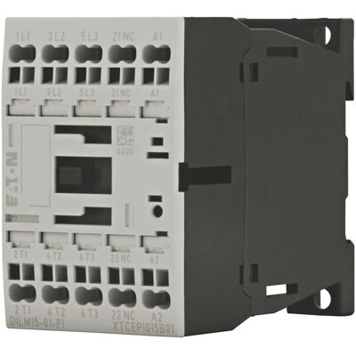 Eaton DILM15-01(24VDC)-PI Contattore di potenza - 3 poli, 24V DC, 15,5A, 7,5kW Eaton DILM15-01(24VDC)-PI Contattore di potenza - 3 poli, 24V DC, 15,5A, 7,5kW