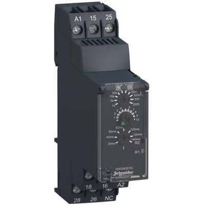 Relè temporizzatore Schneider Electric - 24-240VAC/DC, 2 contatti, DPDT, 0,05s-300h Relè temporizzatore Schneider Electric - 24-240VAC/DC, 2 contatti, DPDT, 0,05s-300h