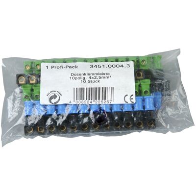 Kopp 345100043 - Morsettiera a 12 poli, 2,5 mm² - Nero, Blu, Verde Kopp 345100043 - Morsettiera a 12 poli, 2,5 mm² - Nero, Blu, Verde
