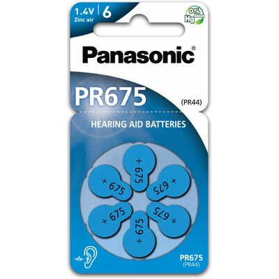 Panasonic PR675/PR44 - Blu - 60-pack - Batteria per apparecchio acustico Panasonic PR675/PR44 - Blu - 60-pack - Batteria per apparecchio acustico