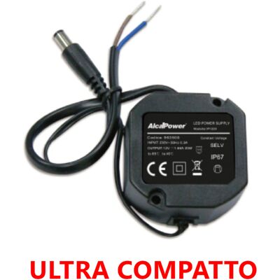 ALCAPOWER Alimentatore Switching Ip67 12v 20w 1.66a, Uscita Dc 5.5x2.1mm, Efficienza Energetica Elevata, Design Compatto Per Ambienti Esterni Ed Umidi ALCAPOWER Alimentatore Switching Ip67 12v 20w 1.66a, Uscita Dc 5.5x2.1mm, Efficienza Energetica Elevata, Design Compatto Per Ambienti Esterni Ed Umidi