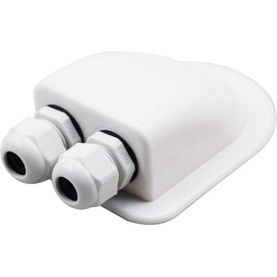 ALCAPOWER Scatola Di Ingresso Cavi Curva A Doppio Foro Con Passacavo Ip68 M20, Ideale Per Cavi Da 6mm A 12mm, Base 92x112mm, Altezza 40mm ALCAPOWER Scatola Di Ingresso Cavi Curva A Doppio Foro Con Passacavo Ip68 M20, Ideale Per Cavi Da 6mm A 12mm, Base 92x112mm, Altezza 40mm