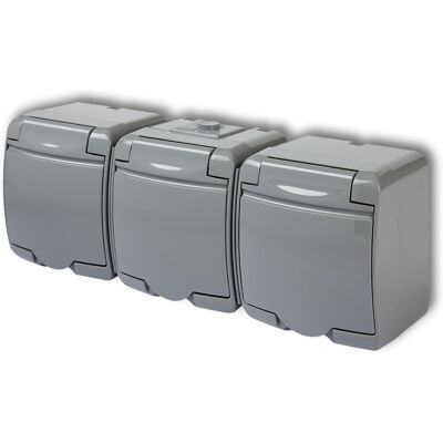 KARLIK Junior Tripla Presa Con/senza (scatola Cenere) Cenere Ip54 10ghe-3 KARLIK Junior Tripla Presa Con/senza (scatola Cenere) Cenere Ip54 10ghe-3
