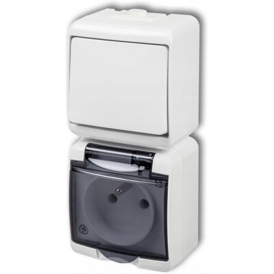 KARLIK Interruttore Wghp-1d Con Presa Ermetica Ip54 KARLIK Interruttore Wghp-1d Con Presa Ermetica Ip54