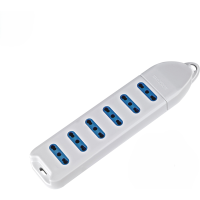 ALCAPOWER Multipresa Elettrica 6 Posti Bipasso 10/16a Standard Italiano, Potenza Massima 2500w, Tensione 250v Ac, Design Compatto Senza Cavo, Bianca ALCAPOWER Multipresa Elettrica 6 Posti Bipasso 10/16a Standard Italiano, Potenza Massima 2500w, Tensione 250v Ac, Design Compatto Senza Cavo, Bianca