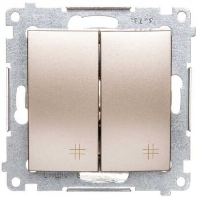 OEM Interruttore A Doppia Croce Simon 54, 2 Tasti (modulo), Connettori Rapidi, Finitura Metallica Oro Dw7/2.01/44 OEM Interruttore A Doppia Croce Simon 54, 2 Tasti (modulo), Connettori Rapidi, Finitura Metallica Oro Dw7/2.01/44