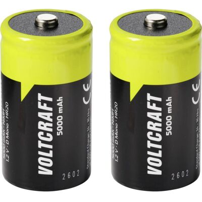 VOLTCRAFT Batteria Ricaricabile Torcia (d) Nimh 5000 Mah 1.2 V 2 Pz. VOLTCRAFT Batteria Ricaricabile Torcia (d) Nimh 5000 Mah 1.2 V 2 Pz.