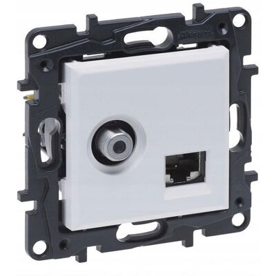 Prese TV Legrand Niloe Step - Tipo F, 1,5dB, RJ45 Cat. 6, Bianco Prese TV Legrand Niloe Step - Tipo F, 1,5dB, RJ45 Cat. 6, Bianco