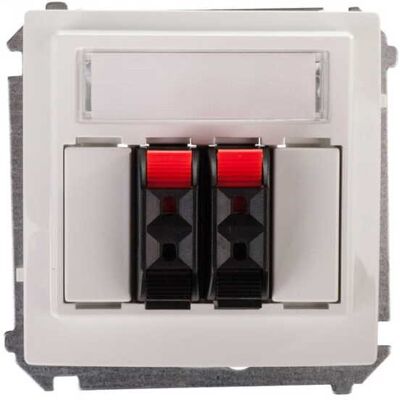 OEM Presa Doppia Per Altoparlante Simon Basic Con Campo Etichetta Bianco Bmgl3.01/11 OEM Presa Doppia Per Altoparlante Simon Basic Con Campo Etichetta Bianco Bmgl3.01/11