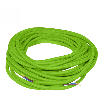 ALCAPOWER Cavo Elettrico Tessile Flessibile Tondo 2x0.75 Mm² Verde, Matassa Da 10 Metri Per Installazioni Elettriche Di Design E Illuminazione ALCAPOWER Cavo Elettrico Tessile Flessibile Tondo 2x0.75 Mm² Verde, Matassa Da 10 Metri Per Installazioni Elettriche Di Design E Illuminazione