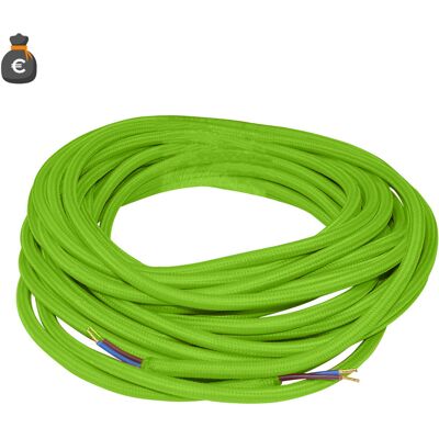 ALCAPOWER Cavo Elettrico Tessile Flessibile Tondo 2x0.75 Mm² Verde, Matassa Da 10 Metri Per Installazioni Elettriche Di Design E Illuminazione ALCAPOWER Cavo Elettrico Tessile Flessibile Tondo 2x0.75 Mm² Verde, Matassa Da 10 Metri Per Installazioni Elettriche Di Design E Illuminazione