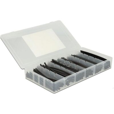 Delock Kit 100 Tubi Guaina Termorestringente Nero Per Isolamento Cavi - Delock Kit 100 Tubi Guaina Termorestringente Nero Per Isolamento Cavi -