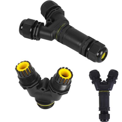 ALCAPOWER Connettore Giuntacavo A Y 3 Vie Ip68 Impermeabile Per Cablaggi Elettrici Esterni, Corrente 16a, Tensione 380v, 3 Poli, Passacavo M25 ALCAPOWER Connettore Giuntacavo A Y 3 Vie Ip68 Impermeabile Per Cablaggi Elettrici Esterni, Corrente 16a, Tensione 380v, 3 Poli, Passacavo M25