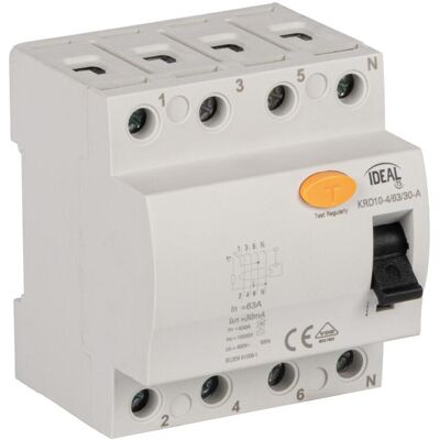 KANLUX Interruttore Differenziale Krd10-4/63/30-a 63 A 30 Ma KANLUX Interruttore Differenziale Krd10-4/63/30-a 63 A 30 Ma