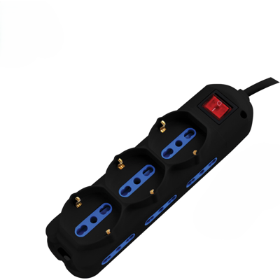 ALCAPOWER Multipresa Elettrica 9 Posti 6 Bipasso E 3 Schuko, Cavo 1.5m, Spina 16a A 90 Gradi, Interruttore Luminoso, Colore Nero - Alc-mp9-bk ALCAPOWER Multipresa Elettrica 9 Posti 6 Bipasso E 3 Schuko, Cavo 1.5m, Spina 16a A 90 Gradi, Interruttore Luminoso, Colore Nero - Alc-mp9-bk