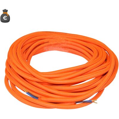 ALCAPOWER Cavo Tessile Flessibile Tondo 2x0.75 Mmq Matassa Da 10 Metri, Rivestimento In Tessuto Arancione Per Installazioni Elettriche ALCAPOWER Cavo Tessile Flessibile Tondo 2x0.75 Mmq Matassa Da 10 Metri, Rivestimento In Tessuto Arancione Per Installazioni Elettriche