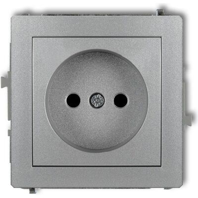 KARLIK Deco Presa Singola B/u Argento Metallizzato 7dgp-1p KARLIK Deco Presa Singola B/u Argento Metallizzato 7dgp-1p