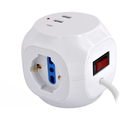 ALCAPOWER Cubo Multipresa 3 Prese Schuko Bipasso + 2 Usb-a + 1 Usb-c Pd, Potenza 3500w, Cavo 1.5m, Interruttore Luminoso, Design Compatto Nero ALCAPOWER Cubo Multipresa 3 Prese Schuko Bipasso + 2 Usb-a + 1 Usb-c Pd, Potenza 3500w, Cavo 1.5m, Interruttore Luminoso, Design Compatto Nero
