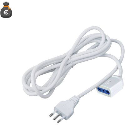 ALCAPOWER Prolunga Elettrica 3 Metri Con Spina 16a E Presa Bipasso 10/16a, Cavo Bianco Per Uso Domestico E Professionale, Potenza Max 3500w ALCAPOWER Prolunga Elettrica 3 Metri Con Spina 16a E Presa Bipasso 10/16a, Cavo Bianco Per Uso Domestico E Professionale, Potenza Max 3500w