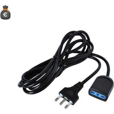 ALCAPOWER Prolunga Elettrica 3 Metri Con Spina 16a E Presa Bipasso 10/16a, Cavo Ad Alta Efficienza Per Collegamento Dispositivi Domestici, Colore Nero ALCAPOWER Prolunga Elettrica 3 Metri Con Spina 16a E Presa Bipasso 10/16a, Cavo Ad Alta Efficienza Per Collegamento Dispositivi Domestici, Colore Nero