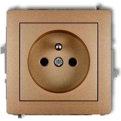 KARLIK Deco Presa Singola Con/senza 2p+z, Color Oro Metallizzato 8dgp-1zp KARLIK Deco Presa Singola Con/senza 2p+z, Color Oro Metallizzato 8dgp-1zp